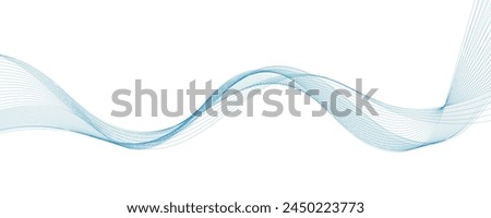 Abstract vector background with smooth color wave. Smoke wavy lines. Vector blue waves background