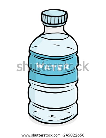 water plastic bottle / cartoon vector and illustration, hand drawn style, isolated on white background.