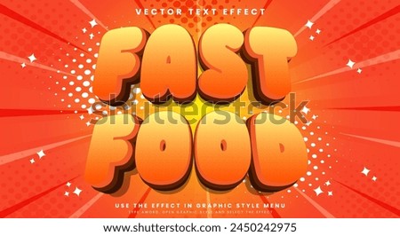Fast food editable text effect Template with food menu theme