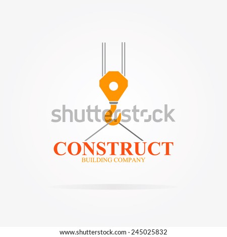 Vector crane logo for construction company Royalty-Free Stock Photo #245025832
