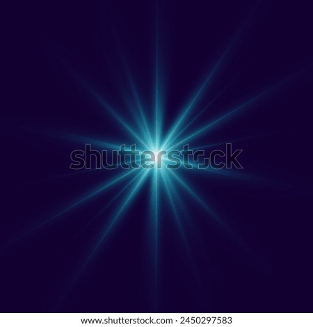 Blue shine gradient glitter, white bright flare. Glare texture. Glowing light effect stars bursts with sparkles. Glitter magical sun sparks on transparent background. Xmas lights. Vector