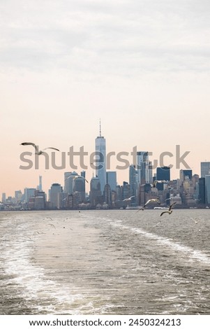 Long Island Ferry, New York City skyline, sunset, beautiful, landscape, scenic, view, iconic, ferry ride, East River, twilight, Manhattan skyline, cityscape, urban beauty, city lights, waterfront