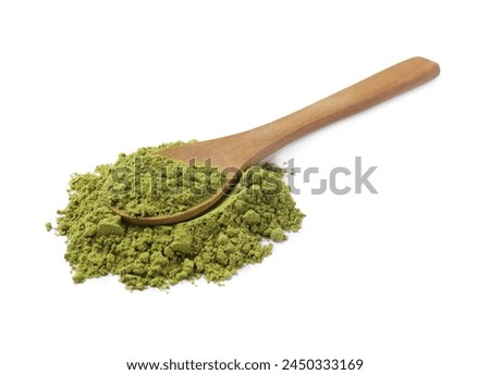 Henna powder and spoon isolated on white