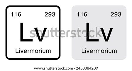 Lv Livermorium Periodic Table Elements Chemistry Icon Sign Symbol Vector EPS PNG Transparent No Background Clip Art Vector EPS PNG