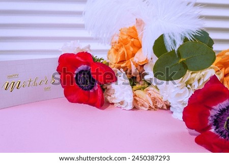 Happy mother's day!  Card, Banner, flyer,  Congratulations on Mother's Day, Bouquet of flowers