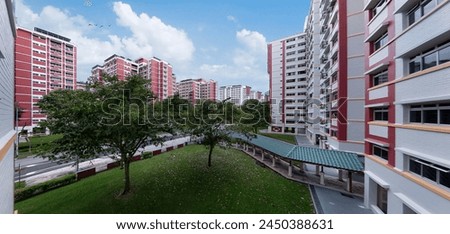 HDB with Covered Walkway and Linkages at Pasir Ris, Singapore Royalty-Free Stock Photo #2450388631