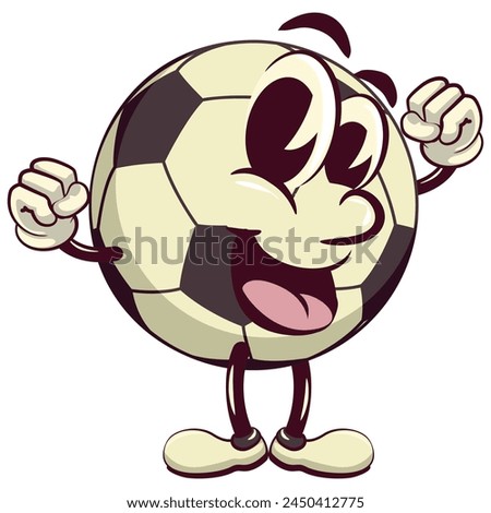 football soccer ball cartoon vector isolated clip art illustration mascot be healthy and strong enough to become a champion, vector work of hand drawn