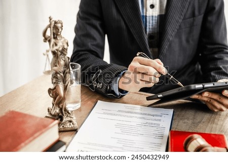 Online consulting in law leverages digital platforms for legal advice and guidance, ensuring access to justice while upholding principles of fairness, equality, accountability in legal proceedings. Royalty-Free Stock Photo #2450432949