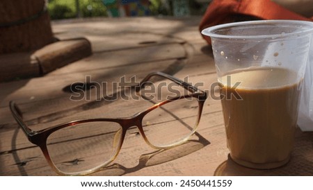 glasses with a cup of coffee are usually found at rest areas