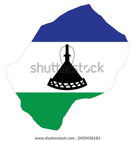 Outline of the map of Lesotho