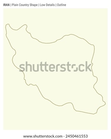 Iran plain country map. Low Details. Outline style. Shape of Iran. Vector illustration.