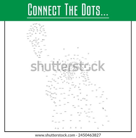 Dot to dot game for adult coloring page, connect dots by numbers activity game for kids