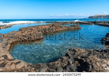 Beautiful natural pools Las Salinas de Agaete in Puerto de Las Nieves in Gran Canaria, Spain. Royalty-Free Stock Photo #2450475299