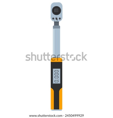 Digital torque wrench vector cartoon illustration isolated on a white background. Royalty-Free Stock Photo #2450499929
