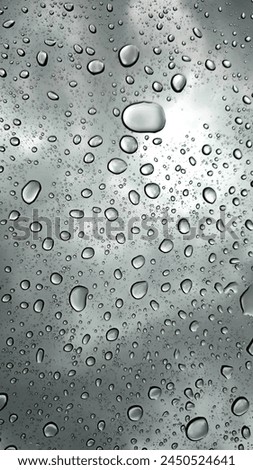 rainwater on the glass surface
