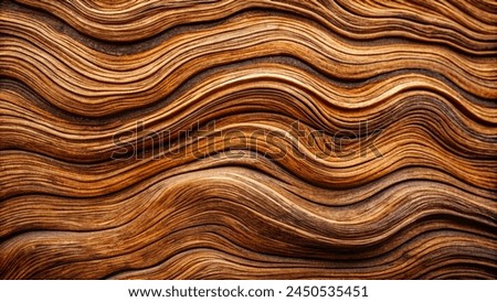 Closeup textured background of brown wavy lines and shades forming wood surface in nature
 Royalty-Free Stock Photo #2450535451
