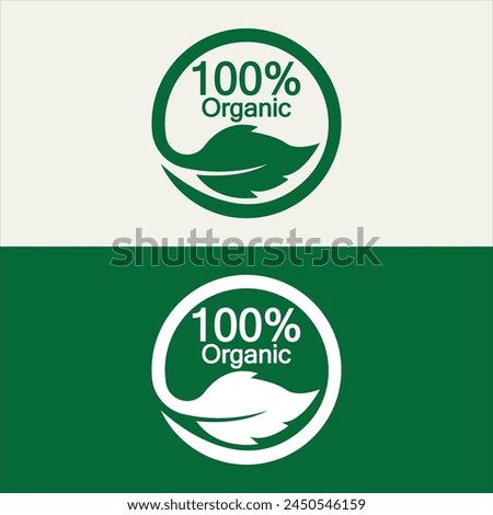 100 percent organic vector logo design. Can use for label, badge, print, flyer, banner, web, element infographic-vector 