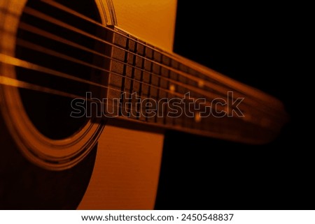 Close up of Acoustic guitar.Music background