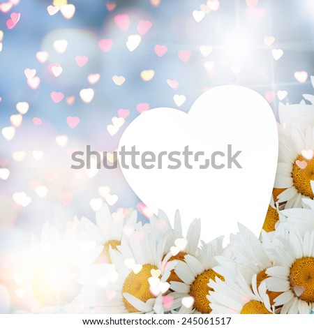 Greeting card with daisy flower