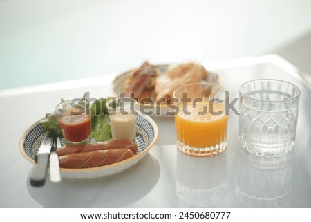 Breakfast set for food background