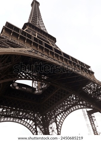 eiffel tower from different angle with white background