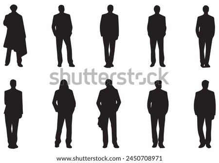 Set of Smart Businessman silhouette vector illustration