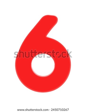 6 six magnetic letter with clipping path