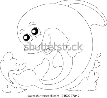 cute dolphin coloring page for kids