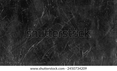 Scratches and dust on black background. Vintage scratched grunge plastic broken screen texture isolated. Scratched glass surface wallpaper set. Dirty Blackboard. Space for text.