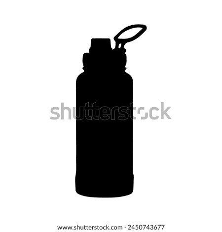 Sports water bottle silhouette vector illustration on white background.