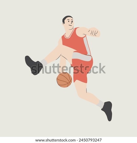 basketball player character. character illustration design. basketball player jumping
