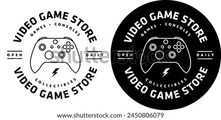 Video Game Shop Circular Label Your Logo Here Template Icon Sign Sigil Symbol Emblem Badge Vector EPS PNG Transparent No Background Clip Art Vector EPS PNG