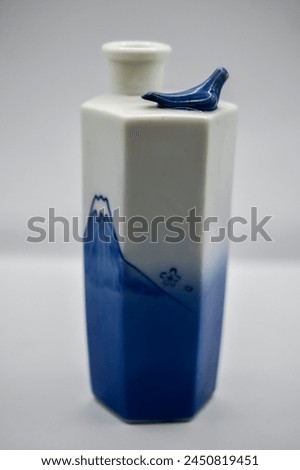 antique blue and white vase made in japan