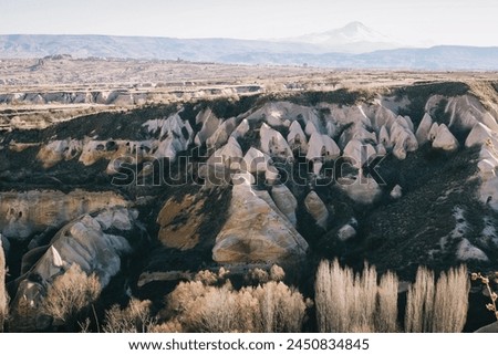 Amazing Volcanic Rock Formations in Cappadocia, Turkey. Mushroom Valley.