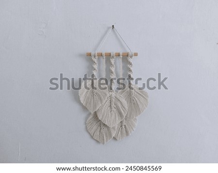 North Kalimantan, Indonesia : White simple macrame in white background