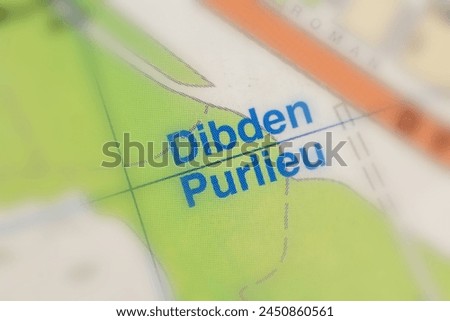 Dibden Purlieu, Southampton in Hampshire, England, UK atlas map town name of the area  tilt-shift