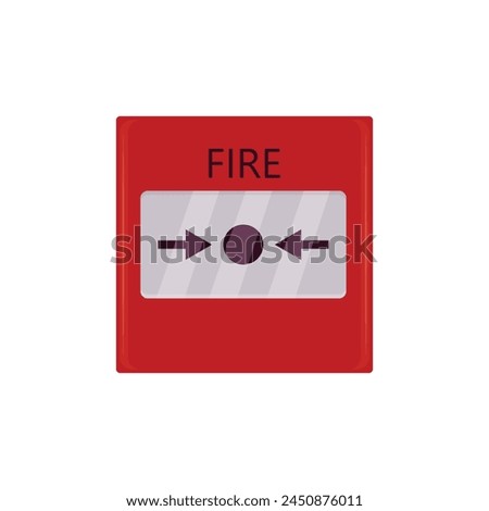 The fire button. An alarm button for emergency notification of people about a fire. The red siren button. Vector illustration isolated on a white background