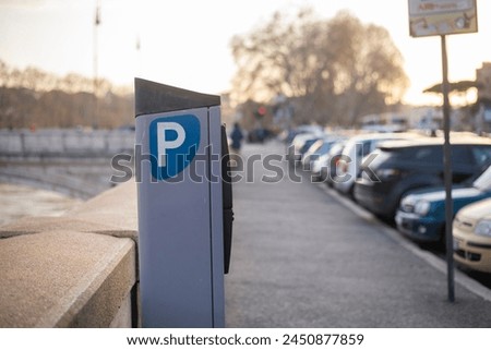 Parking sign on the road