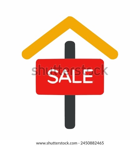 Illustration design of a house selling sign 