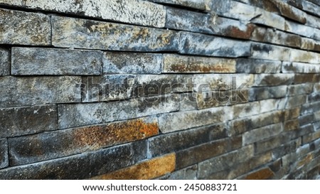 Granite brick wall texture close up