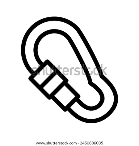 carabiner line icon illustration vector graphic. Simple element illustration vector graphic, suitable for app, websites, and presentations isolated on white background