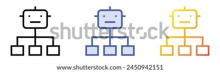 chatbot icon. Linear, Blue Fill and Gradient Style Design Isolated On White Background