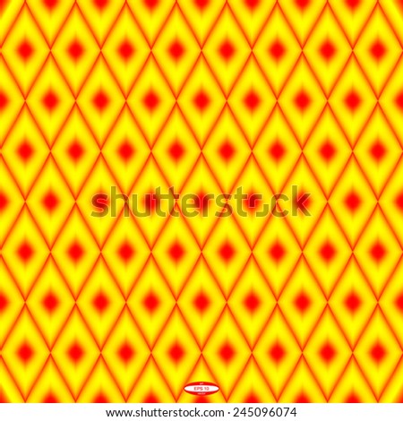 seamless abstract red yellow pattern with orange rhombus. vector