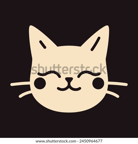 cute cat face icon, cartoon illustration concept logo