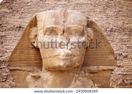 The Great Sphinx in Giza, Egypt. It was built during the Fourth Dynasty of the Old Kingdom Royalty-Free Stock Photo #2450968349