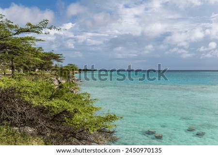 Aruba view of coast line at Mangle Halto looking south Royalty-Free Stock Photo #2450970135