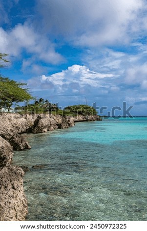Aruba view of coast line at Mangle Halto looking south Royalty-Free Stock Photo #2450972325