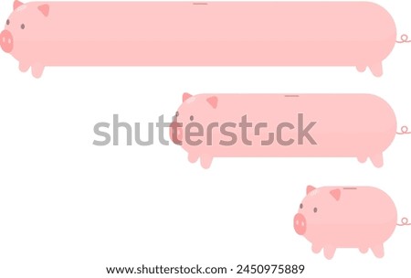 Clip art of piggy bank very long