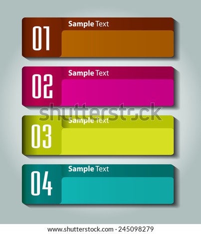 colorful modern text box template for website computer graphic technology and internet, numbers.