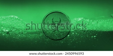 toxic sign on green background